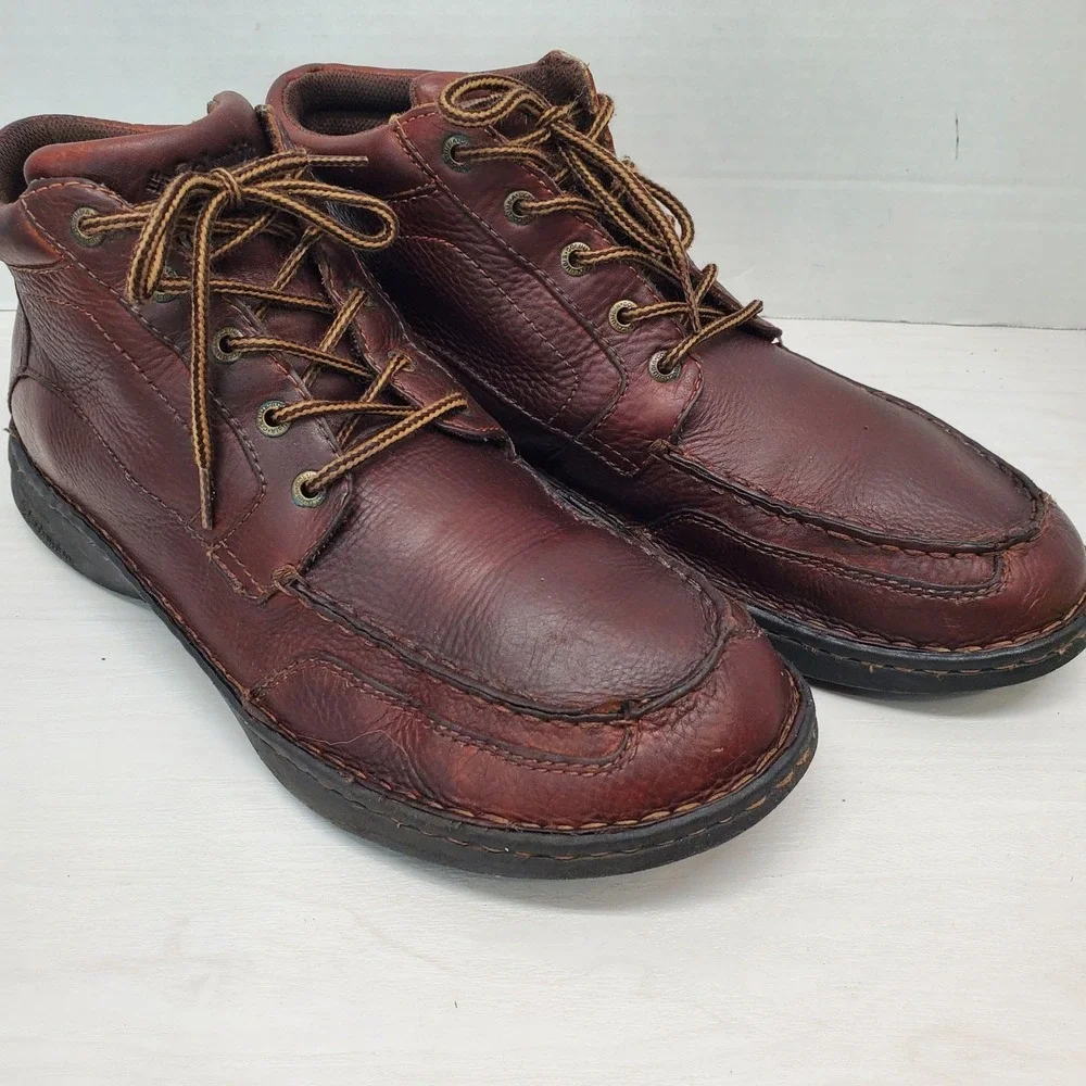 Columbia Wayne Mens 13 US Leather Ankle‎ Boots Lace Up Brown Comfort System